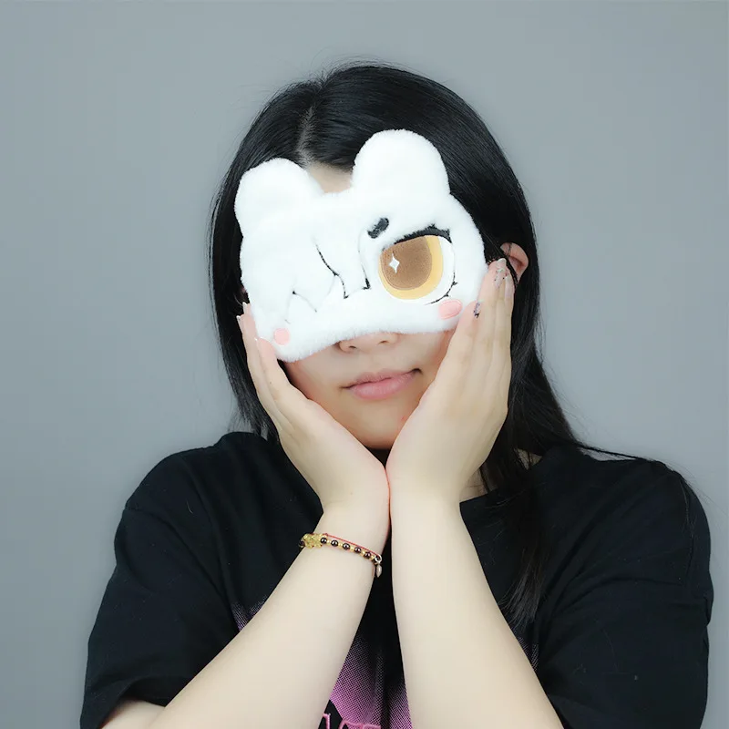 Jing Yuan Fluffy Eye Patch Cute Honkai Star Rail Eyemask Cosplay Accessories Kawaii Role Play Costume Prop Halloween Party Gift