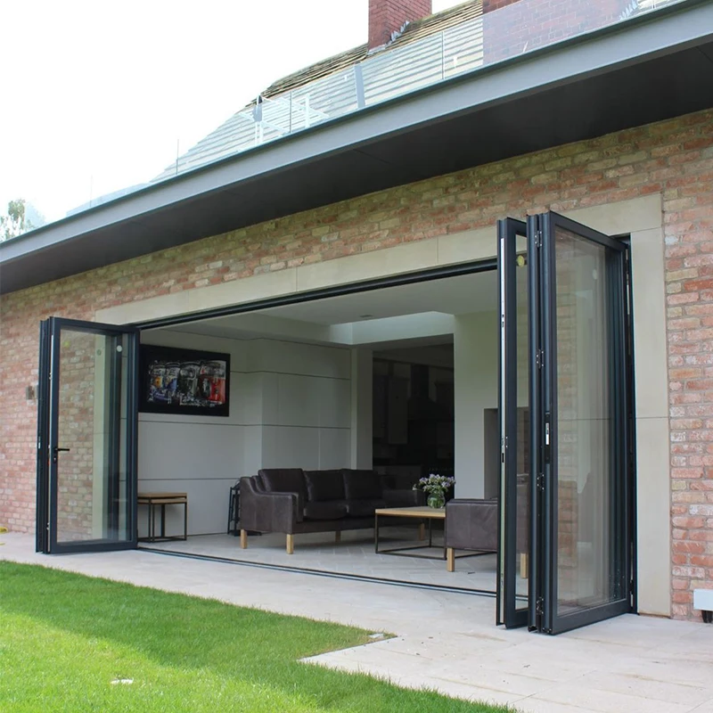 

Customization German Standard Aluminium Folding Screen Doors Heat Insulation System Bifold Accordion Door
