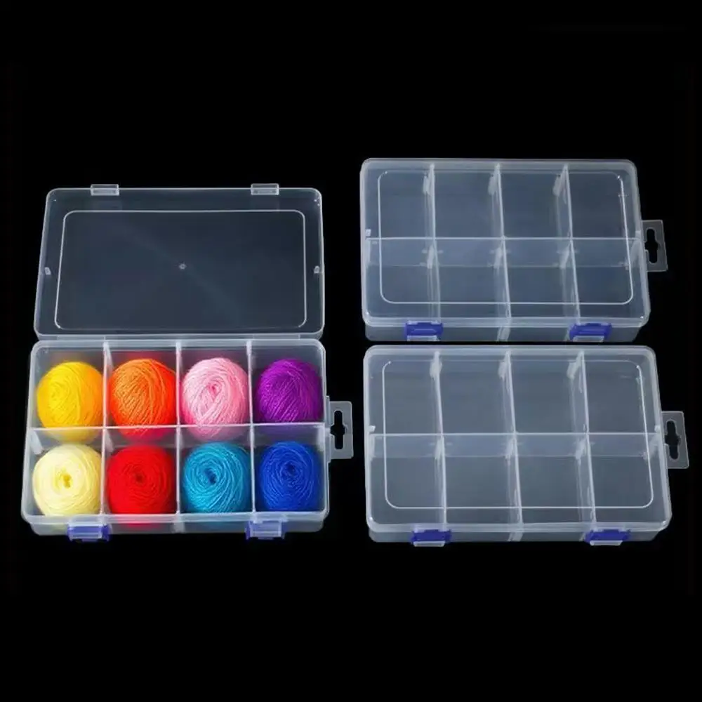 

8 Grids Detachable Plastic Box Transparent Tool Parts Storage Organizer Screw Compartment Box Jewelry Earring Display Case