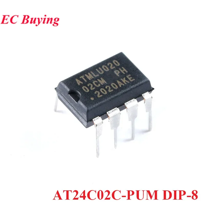 5pcs/1pc AT24C02C 24C02C 24C02 AT24C02C-PUM DIP-8 IIC I2C Compatible (2-wire) Serial Interface EEPROM Chip IC New Original