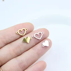 10pcs Wholesale Stainless Steel High Quality Mirro Polish Heart Girls Charms Pendant DIY Handmaking Vacuum Necklace Bracelets