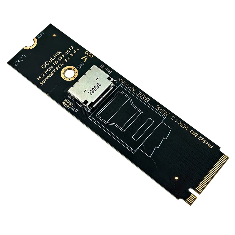 M.2 Nvme Pcie To Oculink SFF-8611 SFF-8612 Adapter M.2 Mkey Nvme To SFF-8612 Adapter For NVME U.2 U.3 SSD