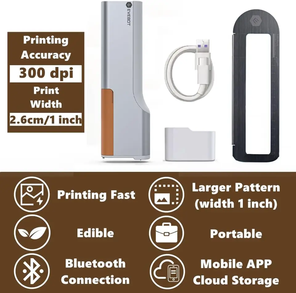 Evebot 食品グレードのポータブル PrintPen ハンドヘルド