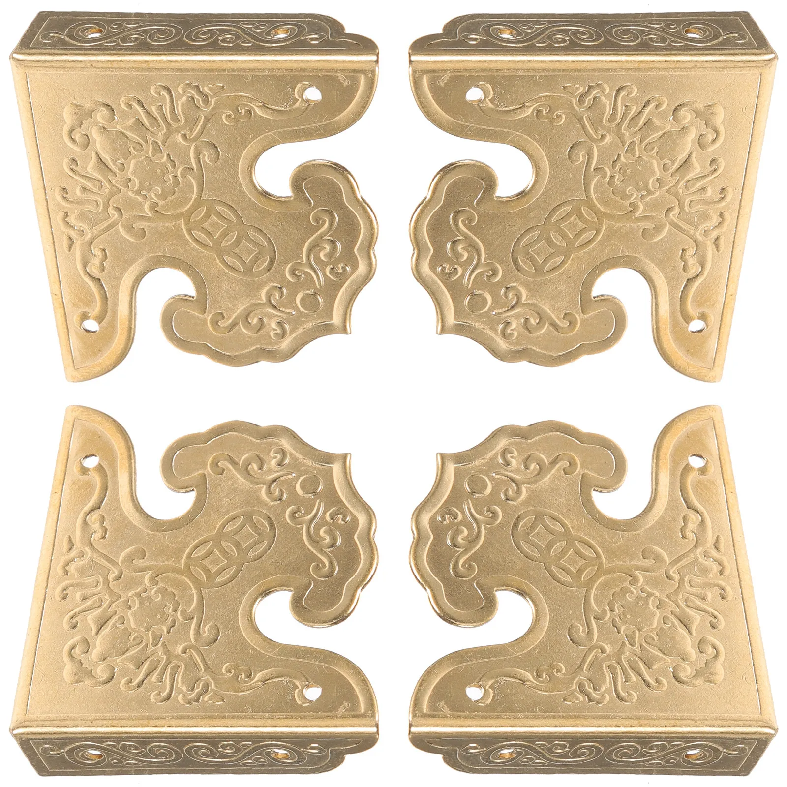 

4Pcs Box Corner Protectors Brass Vintage Corner Guards for Wooden Jewelry Box Decorative Retro Metal Guards
