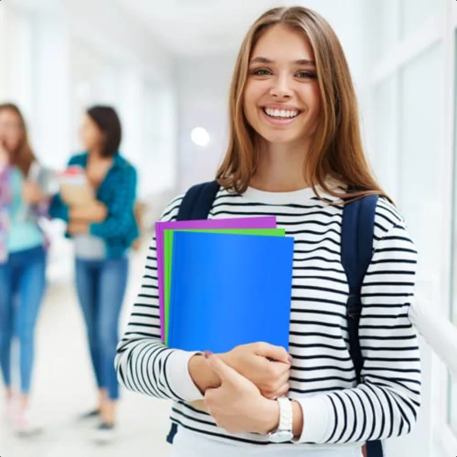 18 Packs 2 Pocket Folders with 3 Prongs Fastener Clasps Bulk Heavy Duty Plastic Folder Multicolor Folders for School and Office