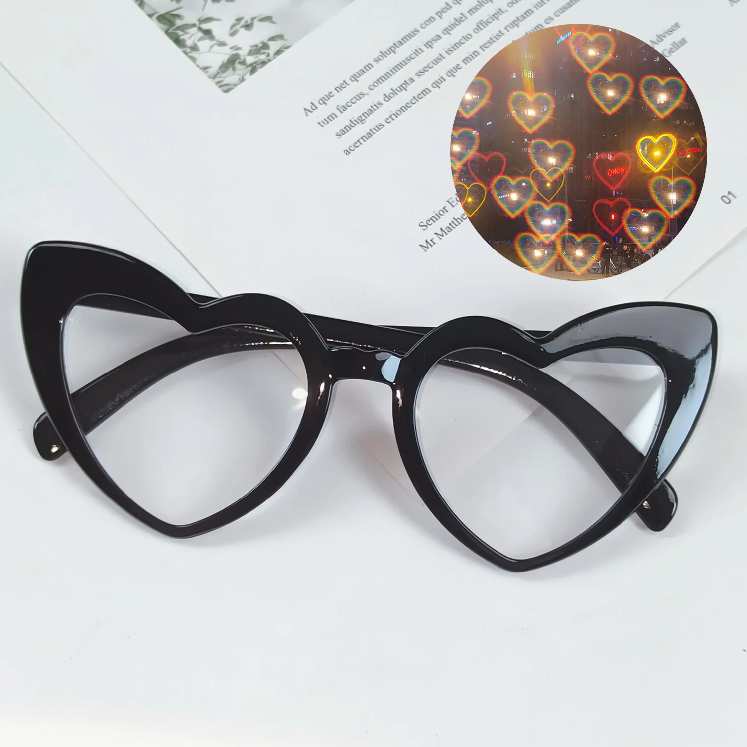 Fashion Heart Shaped Effects Glasses Watch The Lights Change To Heart Shape At Night Diffraction Glasses Women Female Sunglasses