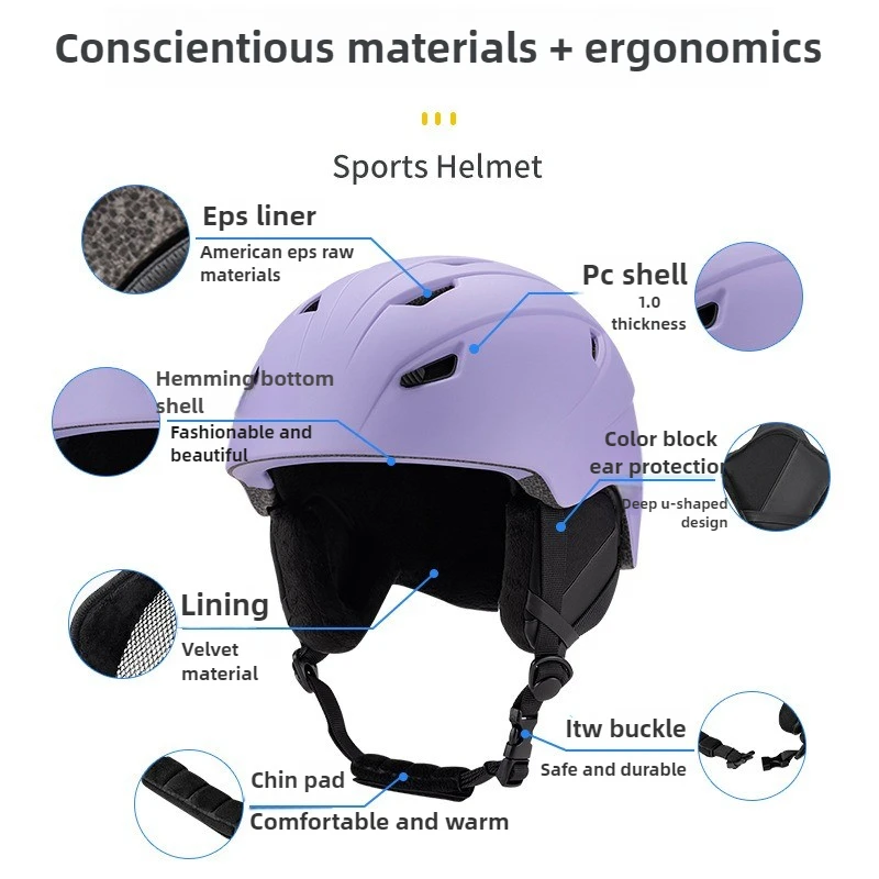 2025 유니섹스 스키 헬멧 CE-EN1077 / ASTM-F2040 인증 통기성 따뜻한 스노보드 안전 헬멧 도매 스포츠 안전 장비