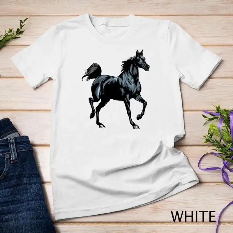 Realistic Black Arabian Horse Arabian Horse Funny T Shirt Unisex T shirt