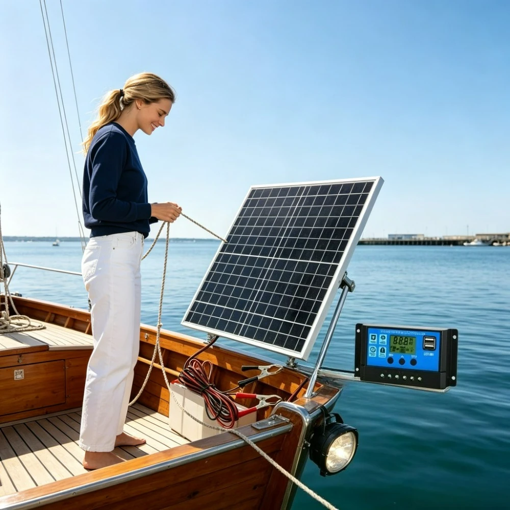 Off Grid Solar Kit - Draagbare monokristallijne zonnepaneelset 12W aluminium frame