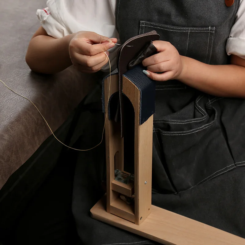 Fenrry-accesorio de costura a mano de cuero de madera, herramientas de costura de artesanía de cuero, abrazadera de fijación de cuero para