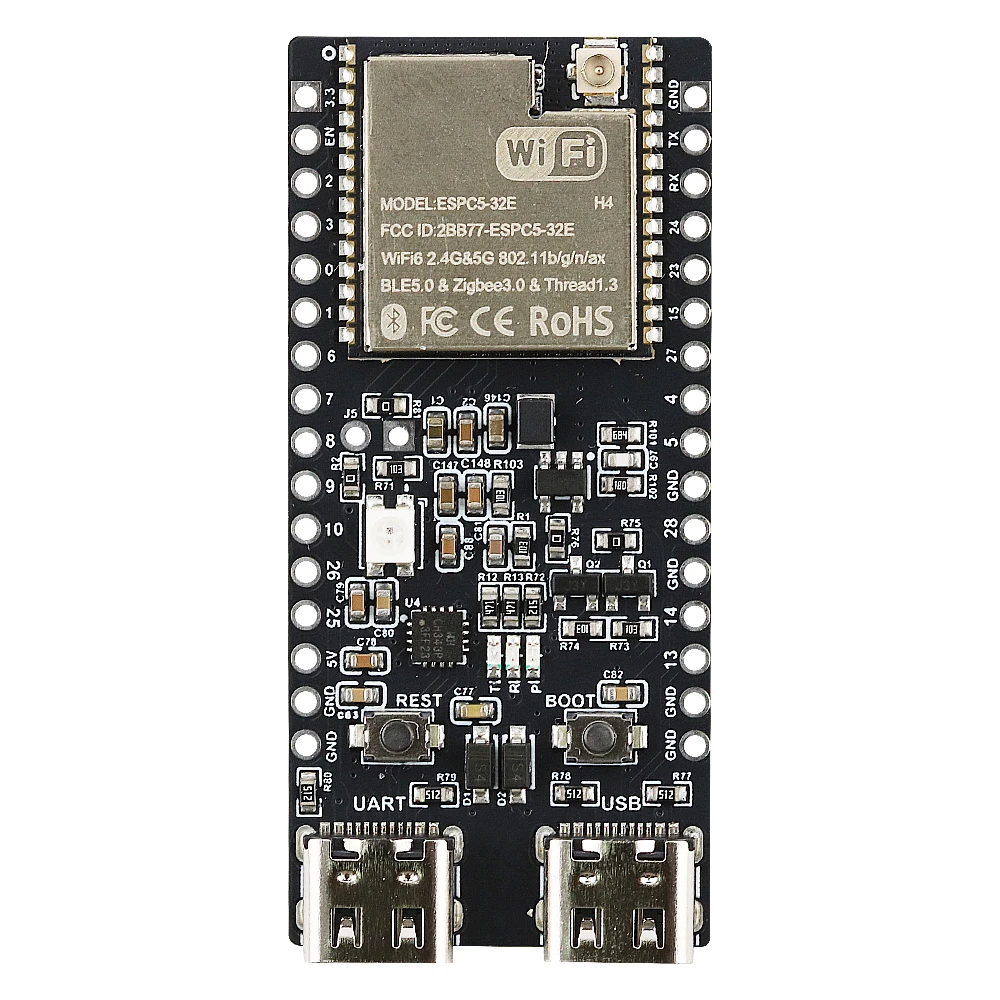 ESP32-C5 Development Board with Dual-Band 5GHz 2.4GHz Antenna ESPC5-32E-N4 Module with External Antenna for Drone RID Receiver