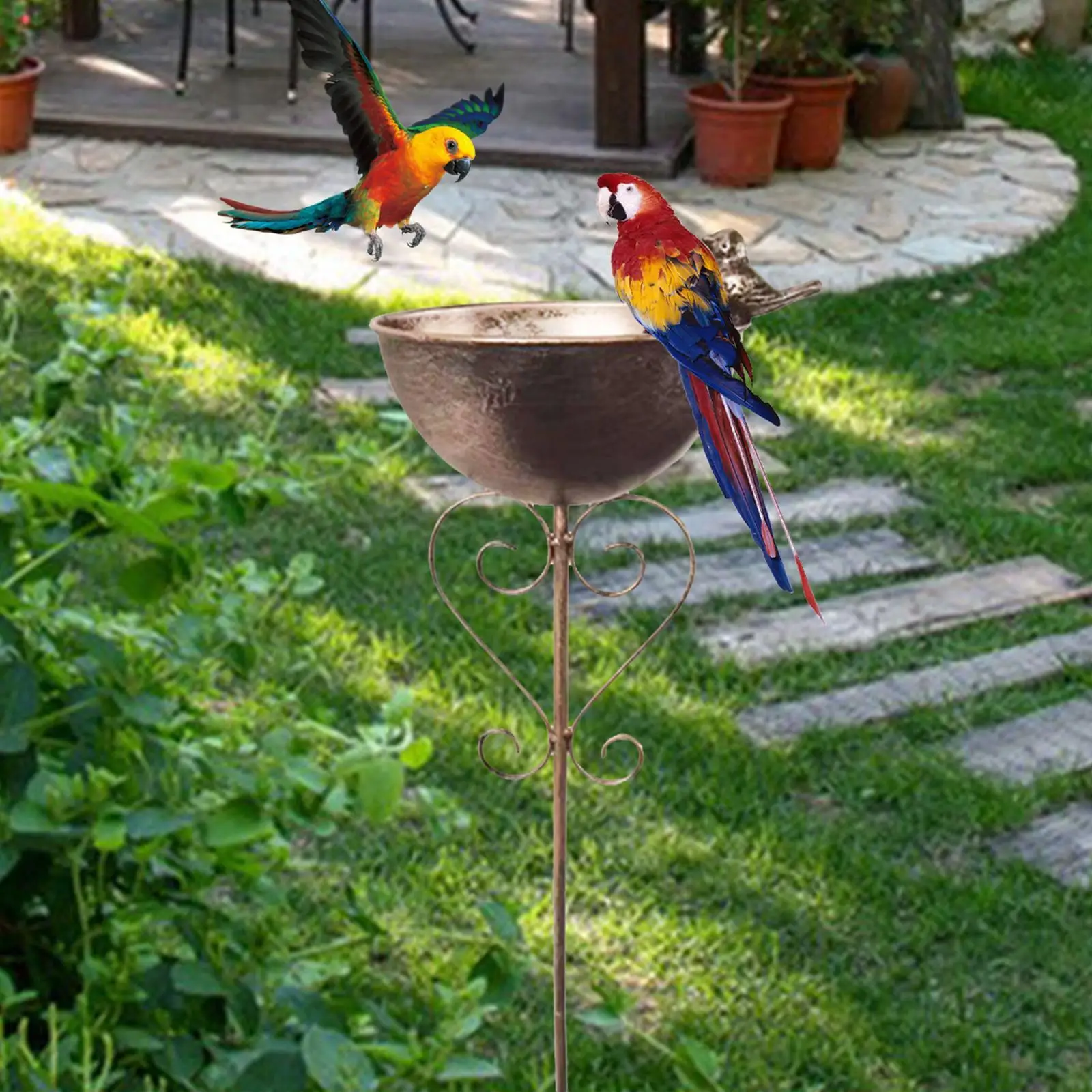 Bird Feeder Bird Bath Ornament Feeding Bowl for Garden Bird Lovers Patio Children