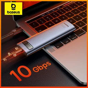 Casing SSD Baseus M2 Casing Kotak SSD Enklosur Eksternal NVMe SATA Protokol Ganda 10 Gbps M. 2 ke USB Tipe C 3.2 Gen 2 Portabel SATA NVMe Casing Kotak SSD Penutup Eksternal 8 ssd evo penjualan terbaik - №