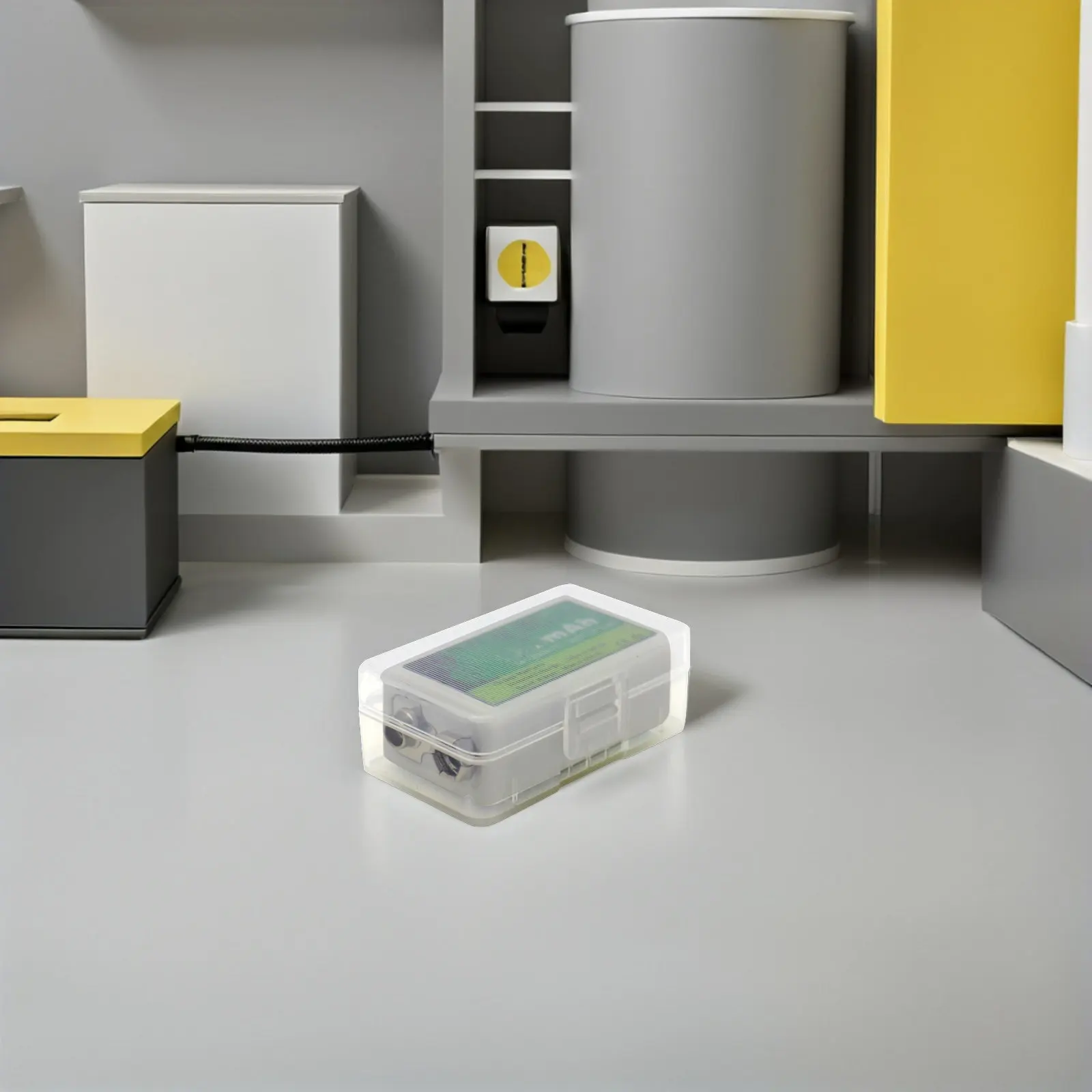 Battery Storage Box 9V Transparent Plastic Case Compact Lightweight Battery Holder Organizer Travel Storage Container