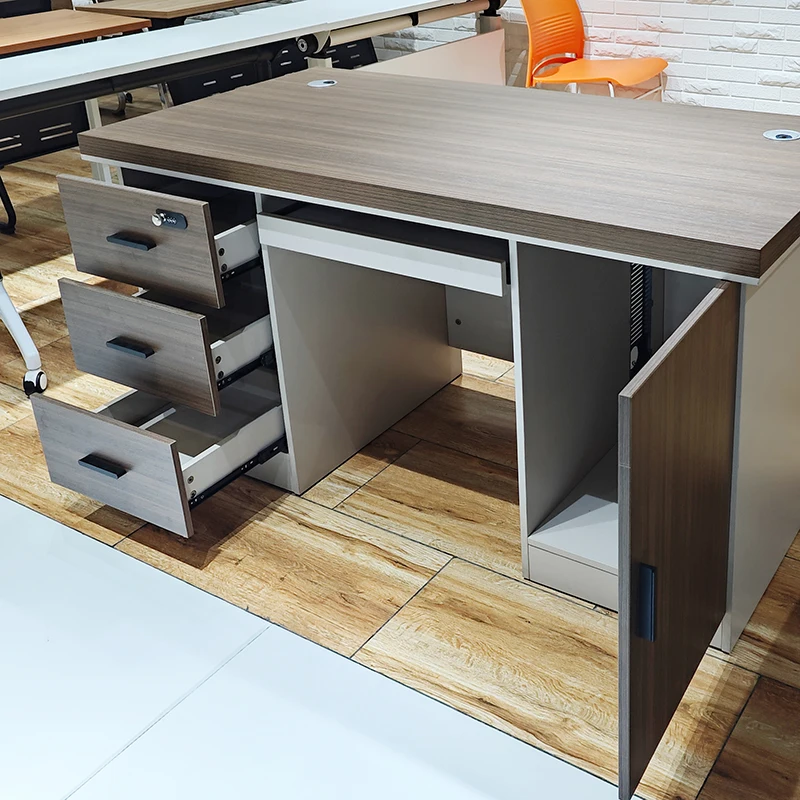 Modern L-Shape Executive Office Desk Luxury Wooden Manager Furniture with Metal Wholesale for Office Building Usepromote sales