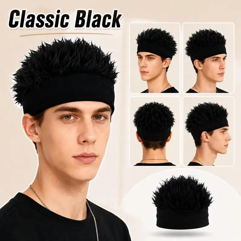 Men Street Hip Hop Wig Beanie Hat, Fashion Skull Cap, Cosplay & Party Costume Accessory