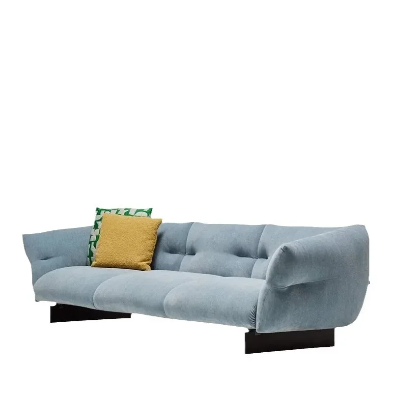 Niche minimalist design fabric cloud sofa living room homestay three simple cream candy