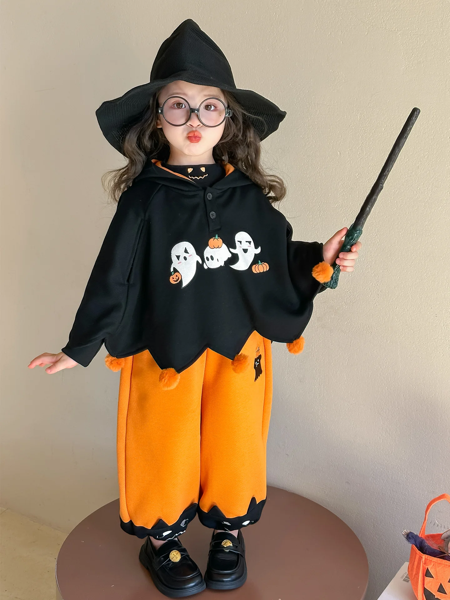 loween Costume cosplay per bambini Zucca Princ Ghost irt Set da performance per ragazze Abito casual lungo Sle Sve