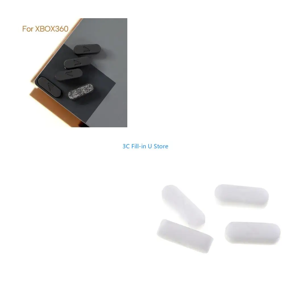 

G8TA 4 Pieces/pack Rubber Feet Shockproof Foot Cover Mat for XB 360 X