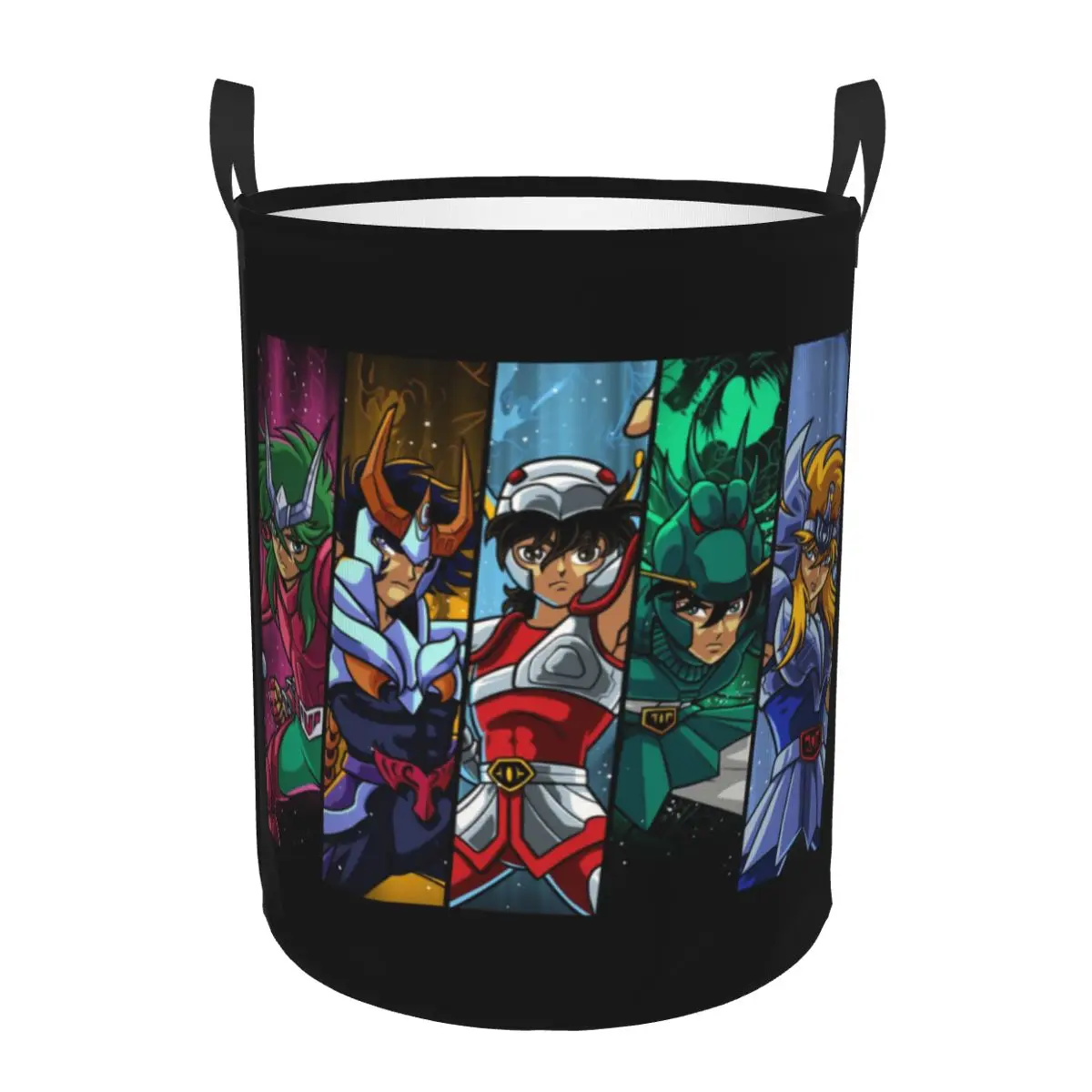 Zodiac Knights Anime Laundry Basket Collapsible Fashion Clothing Hamper Toys Organizer Storage Bins