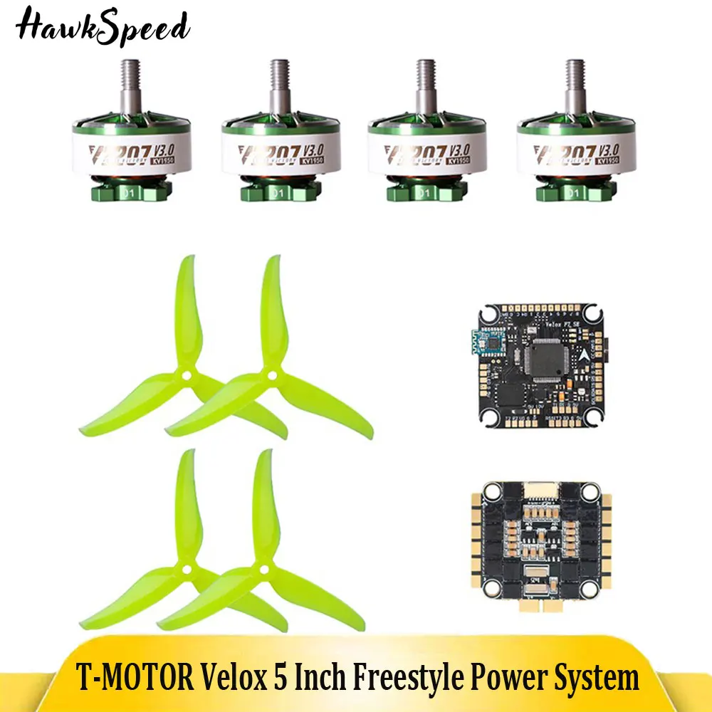 T-MOTOR Velox 5Inch Freestyle Power System V2306 / V2207 V3 Motors&V50A SE 6S 4IN1 ESC&VELOX F7 SE Flight Controller&T5146 Props