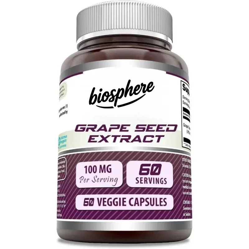 

Дополнитель экстракта виноградных косточек | 100 мг-60 вегетарианских капсул на порцию