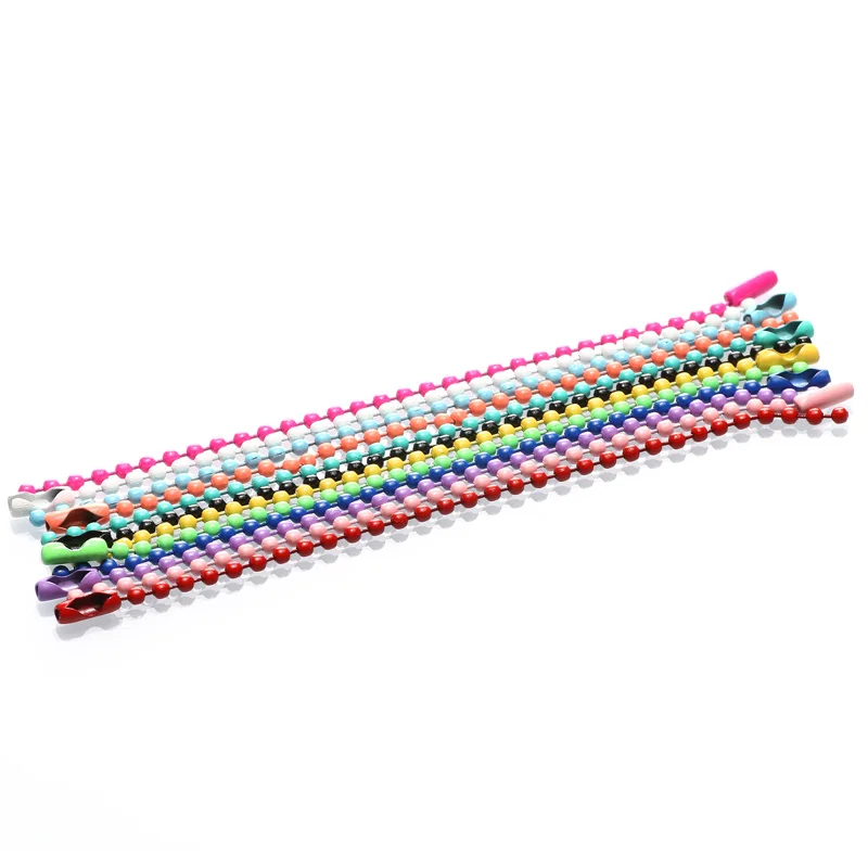 20pcs Colorful Ball Bead Chains Fits Key Chain/Dolls/Label Hand Tag Connector For DIY Bracelet Jewelry Making Accessorise 12CM