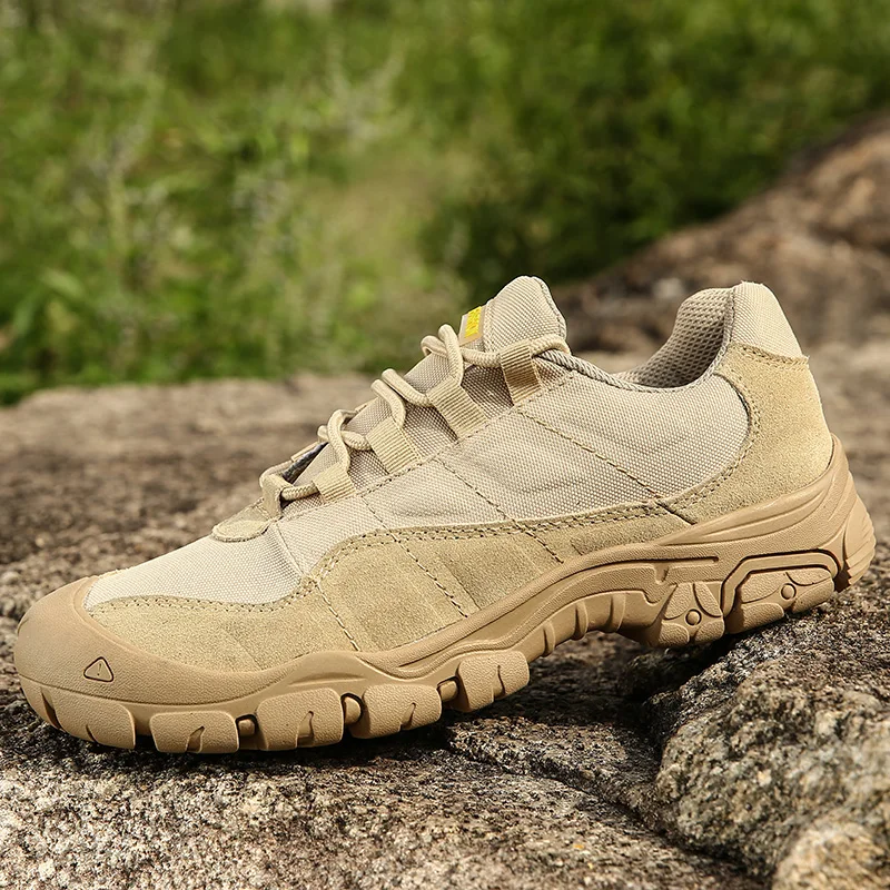 

High Quality Brand Men's Outdoor Hiking Shoes Wear-resistant Soles Casual Shoes Khaki Color Trend Sports Shoes for Men's