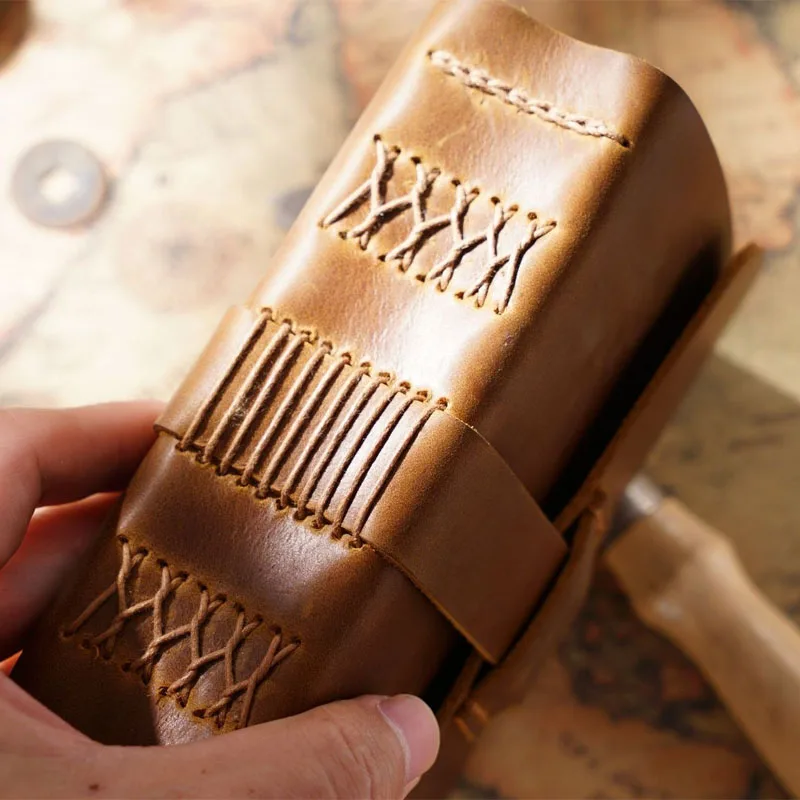 First Layer Cowhide Notebook Thickened Retro Chinese Style Planner Journal Diary Kraft Paper Notepad Kraft Paper Journal