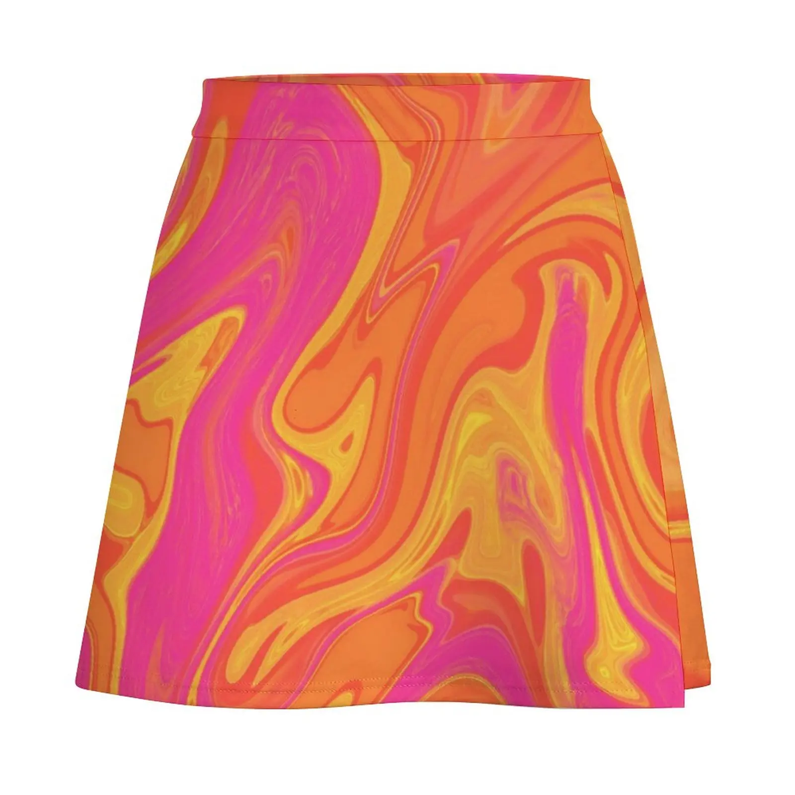 Orange and Pink swirl Mini Skirt Miniskirt woman extreme mini dress korean fashion Mini Skirt