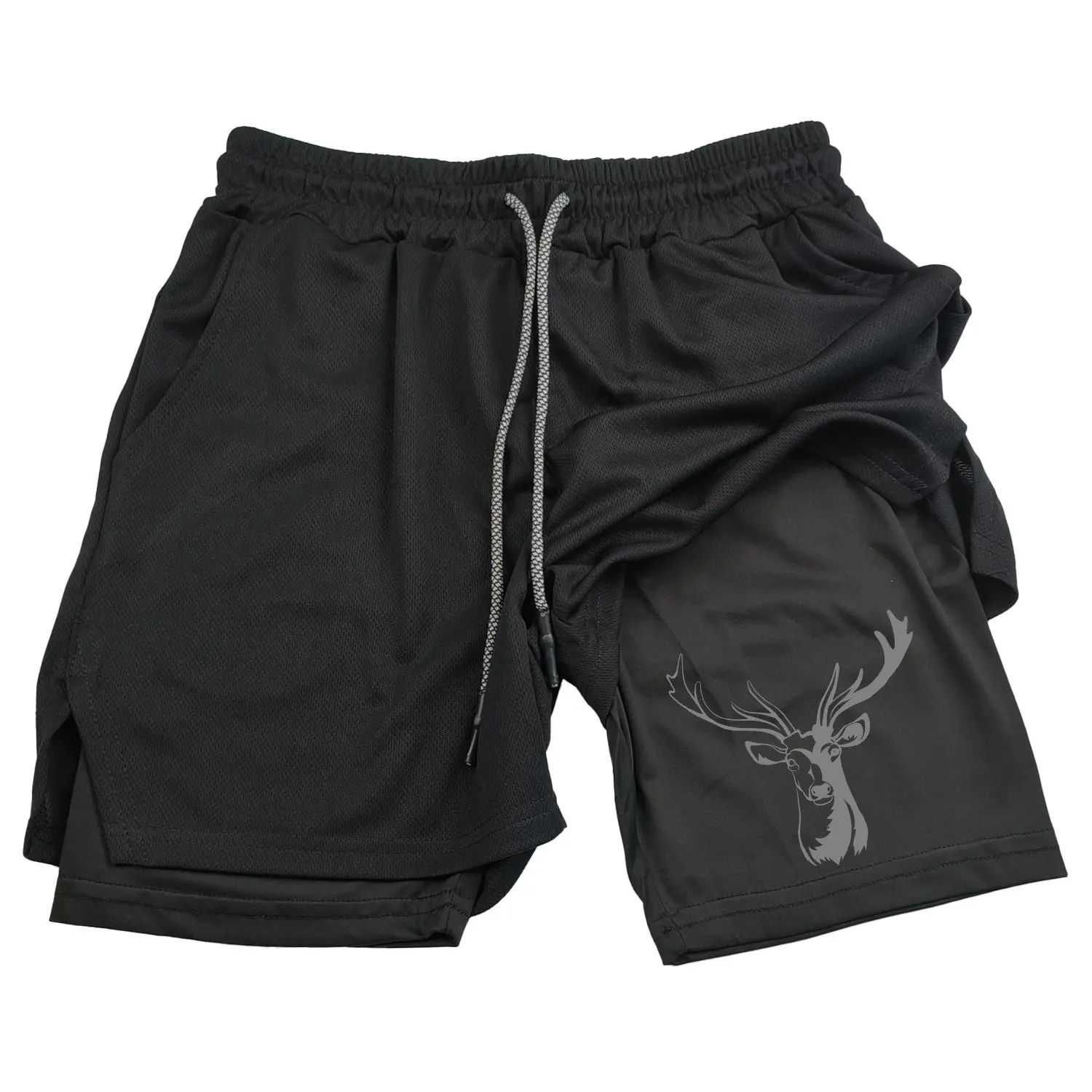 

Men Running Shorts 2 in 1 Double-deck Sport Shorts Sportswear Gym Fitness Short Pants Training Jogging Bottom Men's Clothing