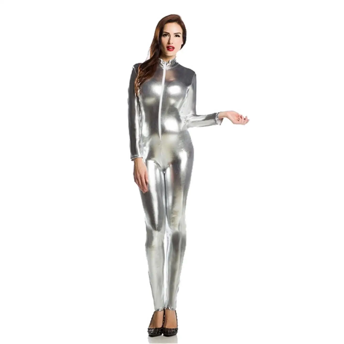 Seksowny kostium Spiderwoman Superzentai, kombinezon z klejonymi elementami, strój na Halloween, damski, modny, do klubu nocnego, materiał PU