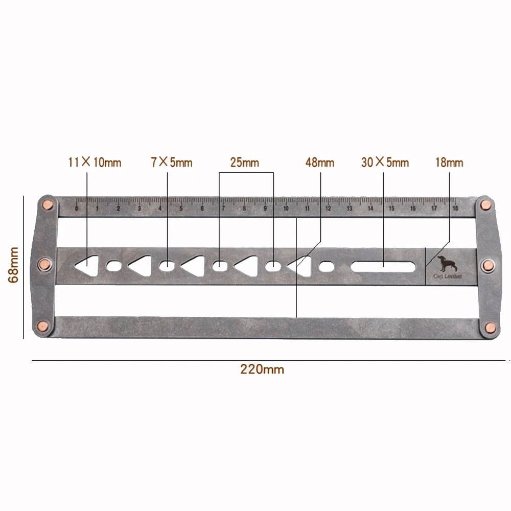 Belt Auxiliary Positioning Punching Ruler Adjustable Punch Hole Spacing Template Tool Professional Handmade Leather DIY Tools