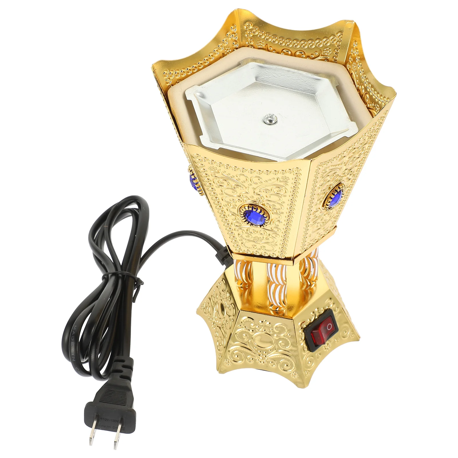 

Plug-in Incense Burner Ornament Metal Household Electric Retro Decor Decorative Burners Holder Reusable Censer