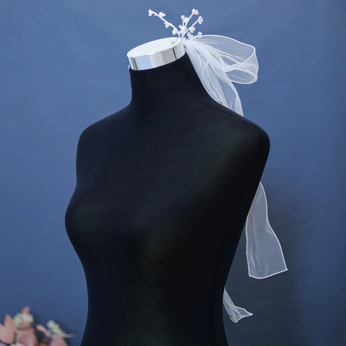 Handmade Flower Bridal Veil Headdress Headwear Sweet Bow Simple Hair Clip Wedding Hair Accessories