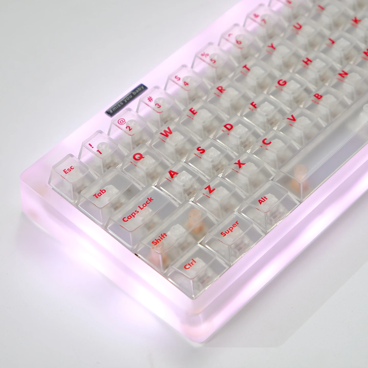 

122 Keys White Red Cherry Profile Matte Double Shot ABS Key caps Foggy Transparent Keycaps for MX Switches Mechanical Keyboard