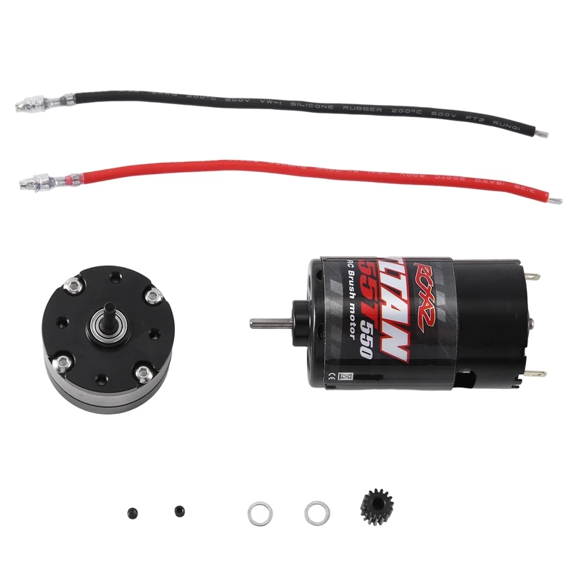 

RCXAZ 550 Brushed Motor And 1:4.2 Ratio Reducer Planetary Gearbox For 1/10 RC Crawler Car Axial SCX10 TRAXXAS TRX4