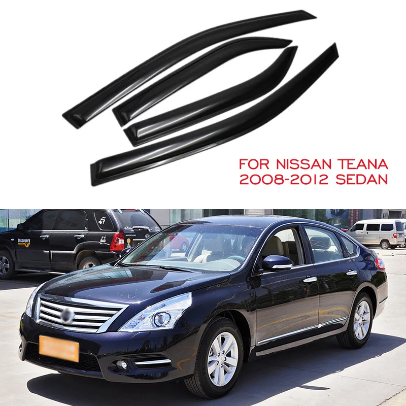 Car Side Window Visor For Nissan TEANA 2008 2009 2010 2011 2012 Sedan Door Visor Sun Rain Guards Awning Shelter Weathershields