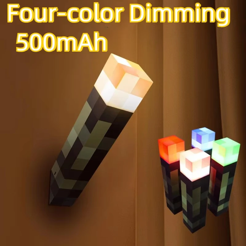 

USB Rechargeable LED Night Lamp Light-Up Wall Torch Hand Held Wall Mountable for Kids Room Decoration Lighting Toys