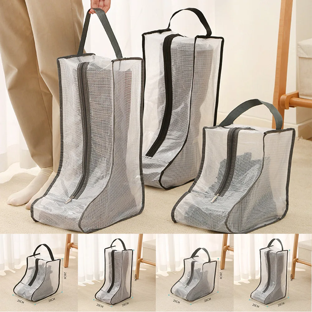 1 Pc Shoes Boots Organizer Storage Bags PVC Dustproof Cover Portable 28/48cm For Household Container Home Storing Supplies