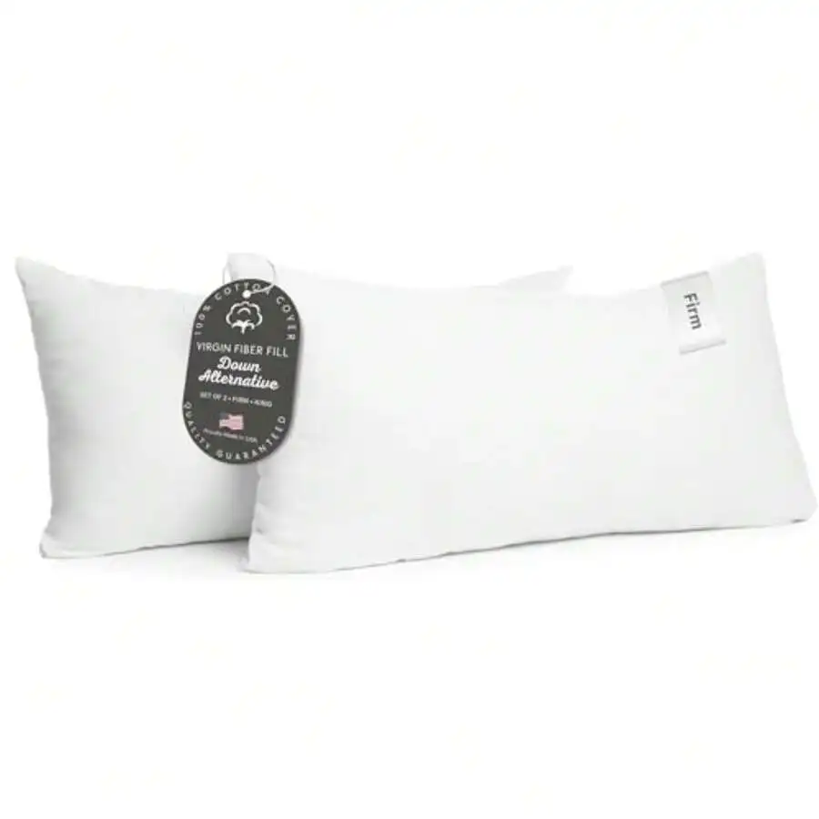 100% Cotton Fabric Luxury Hotel Pillows King Size Set Of 2, Cooling Hypoallergenic Down Alternative Pillows For Sleeping, Firm S
