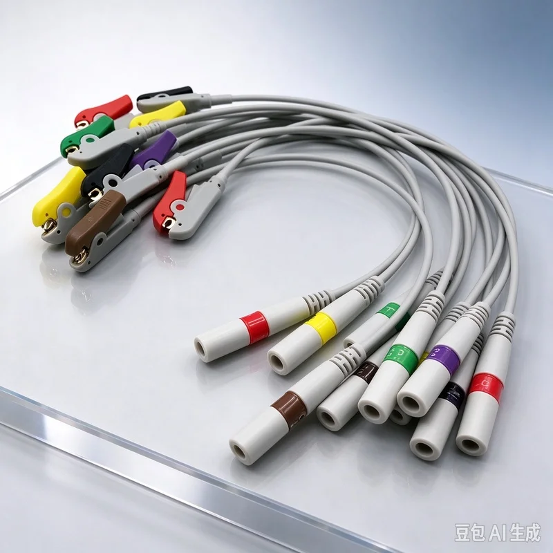 Cable For Edan SE-2100 & Nihon Kohden 4.0Mm Banana Plug To Clip Diagnostic Wire