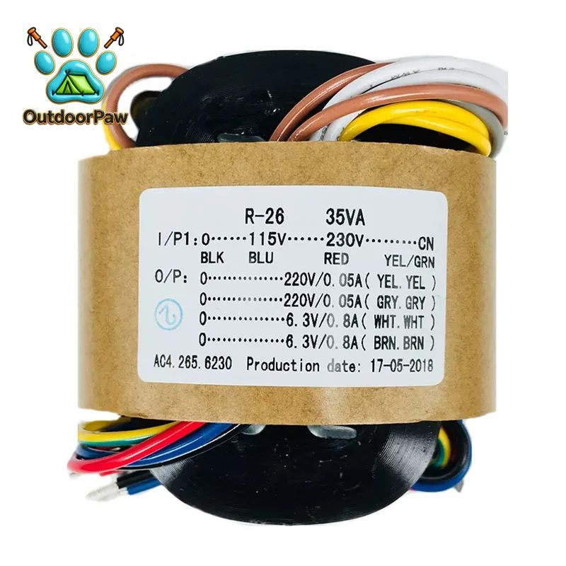 R26 Type 35W 220V×2 + 6.3V×2 R Niu Converter Tube Preamplifier Power Supply 115-230V Audio Transformer