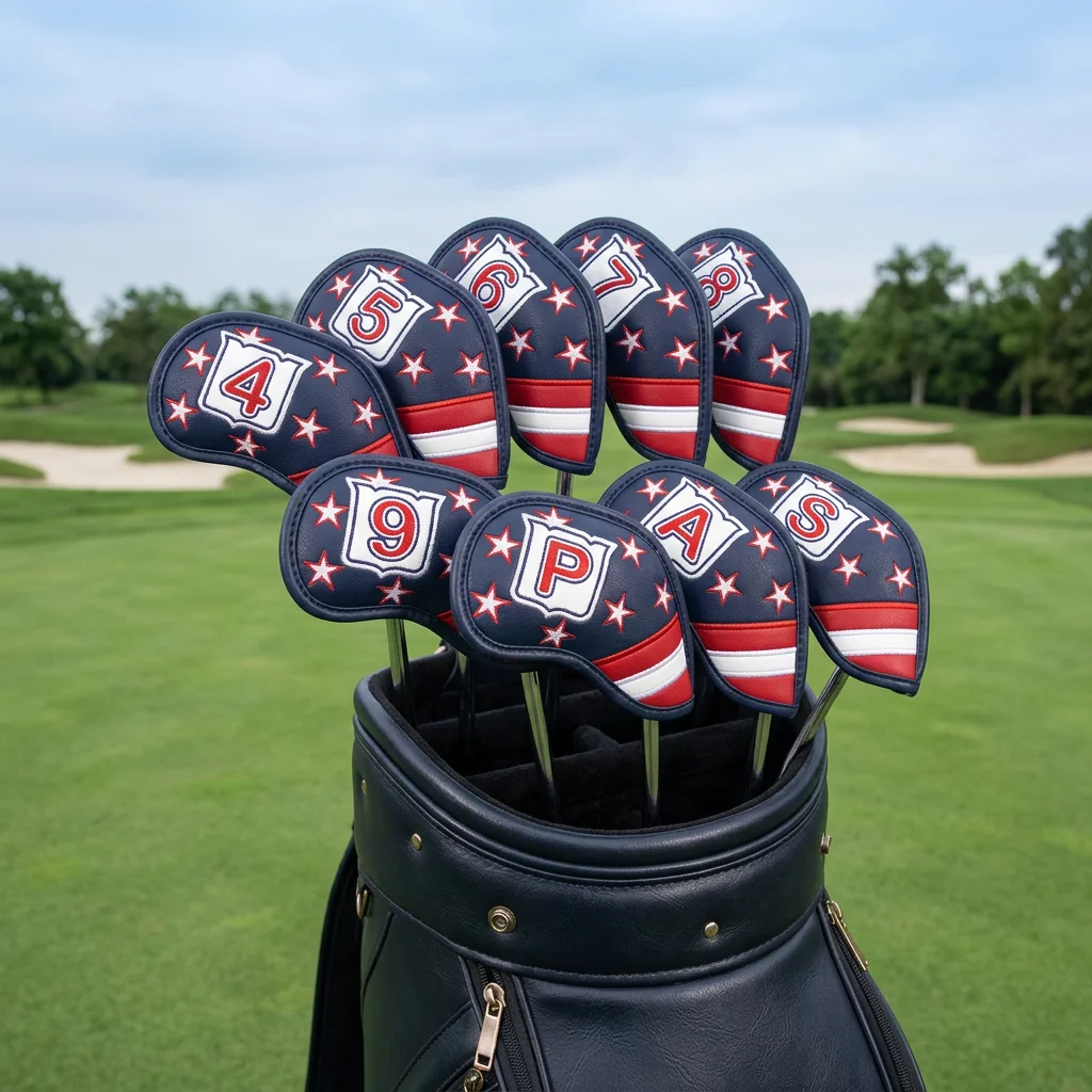 Golf Iron Headcovers Waterproof Professional Golfing Accessories for Men Women Set of 9 L-Shaped Protective Covers Durable