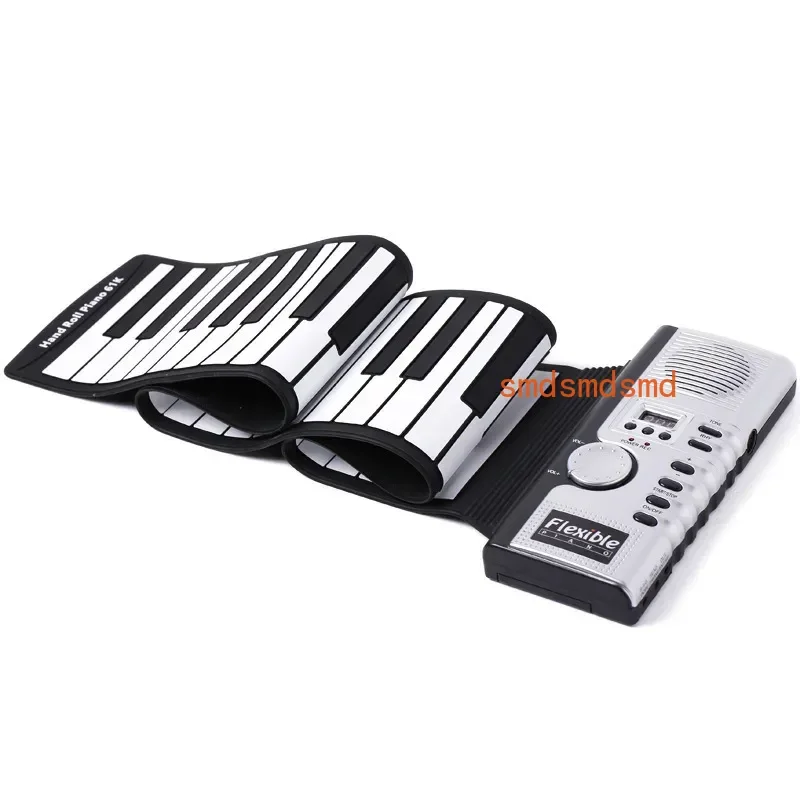 Portable ABS Plastic 61 Keys Flexible Roll Up Piano Electronic Soft Keyboard Piano Silicone Rubber Keyboard