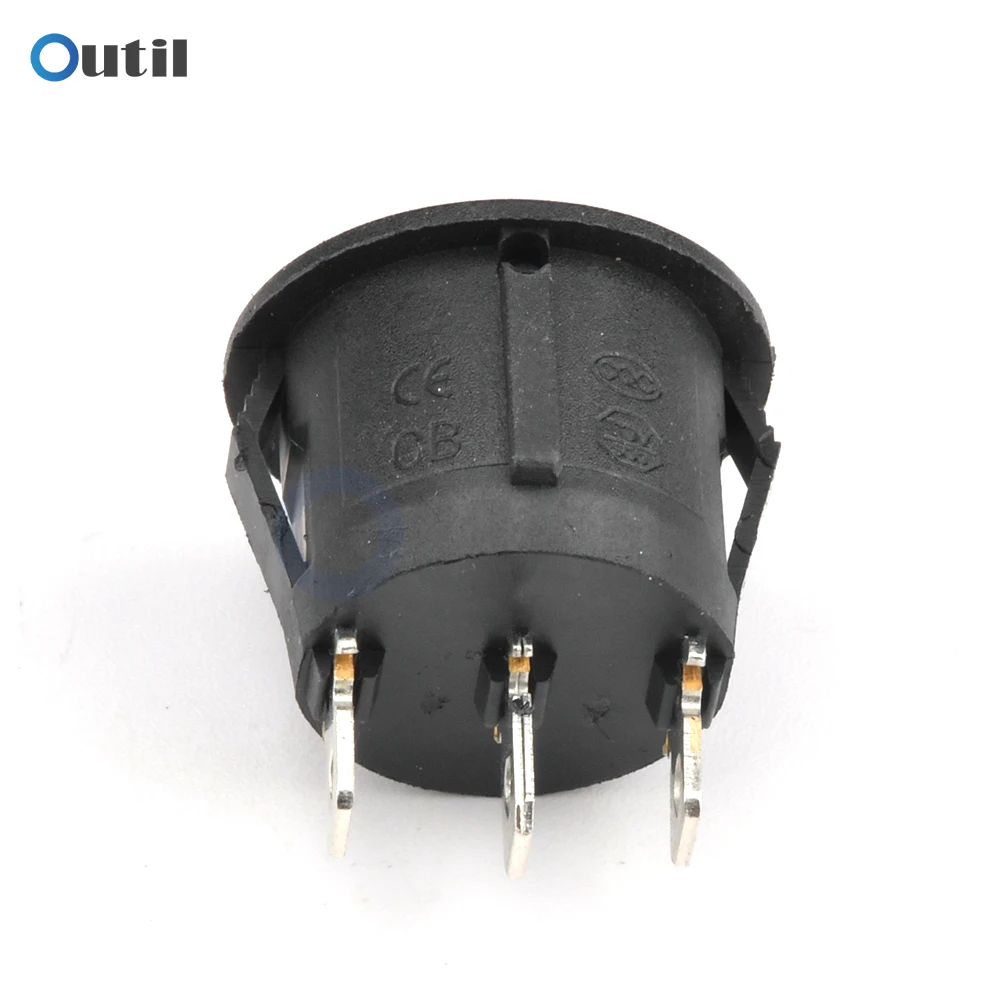 Saklar Rocker Bulat ON/OFF 250V 6A MINI Toggle Switch 3 Pin 20MM SPST Push Button Switch untuk Mobil RV Perahu