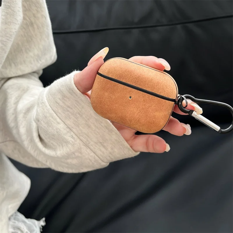 ビジネススタイル シープスキン柄 Apple イヤホンケース Compatibleairpods3/4 ソリッドカラー素材 PRO3/PRO 保護スリーブ