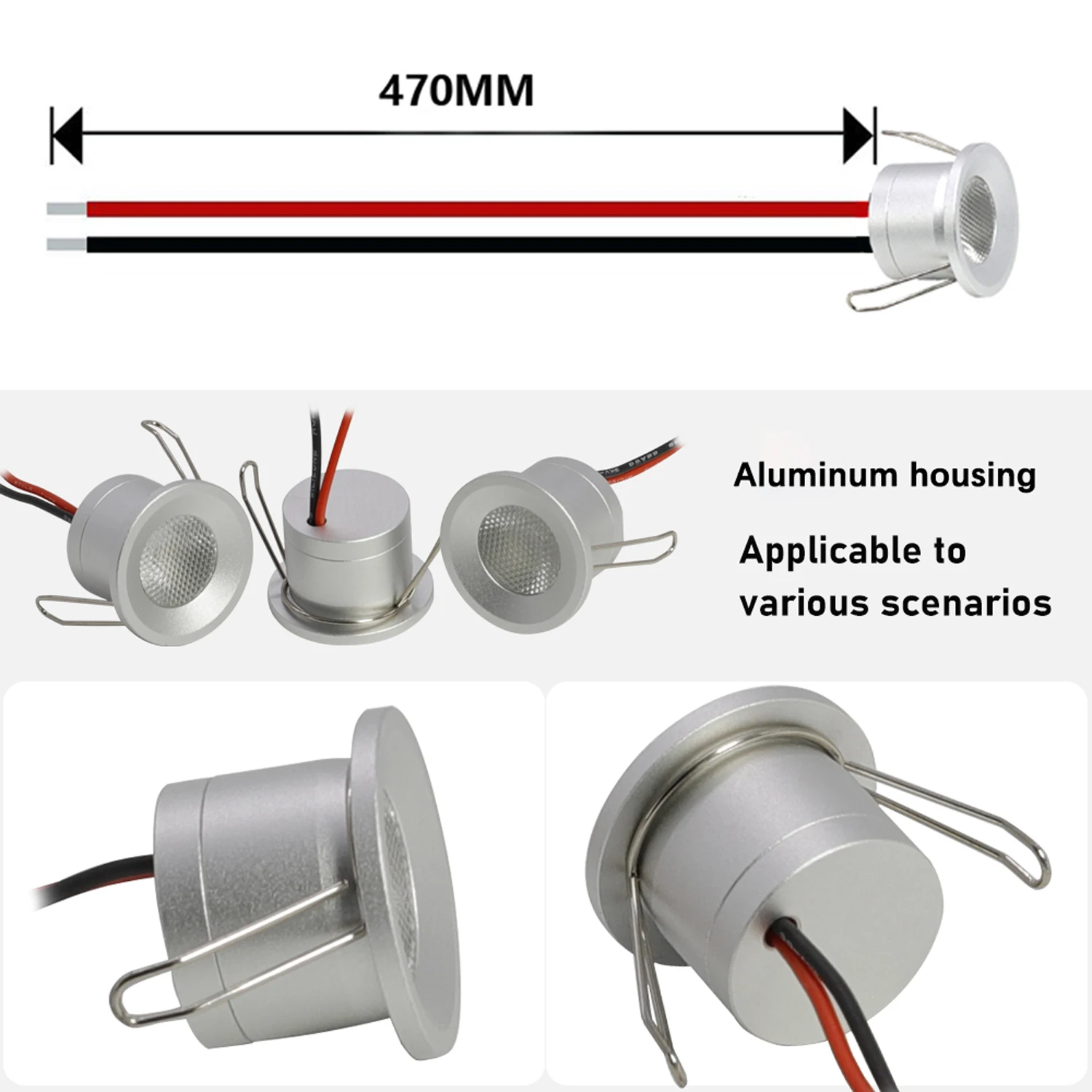 LED Mini Down Light 12V 1W Recessed Small Spotlight Indoor Ceiling Lamps Stair Step Hallway IP65 Waterproof Cabinet Lighting