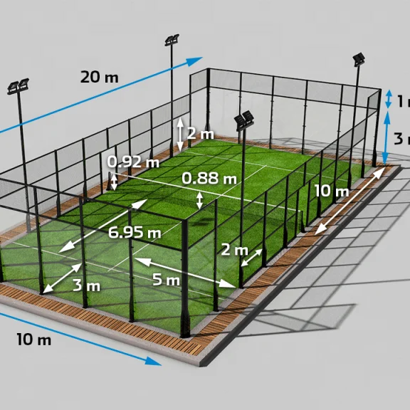 

Classic Padel Court Anti-Strong Wind Style with Colorful Padel Grass