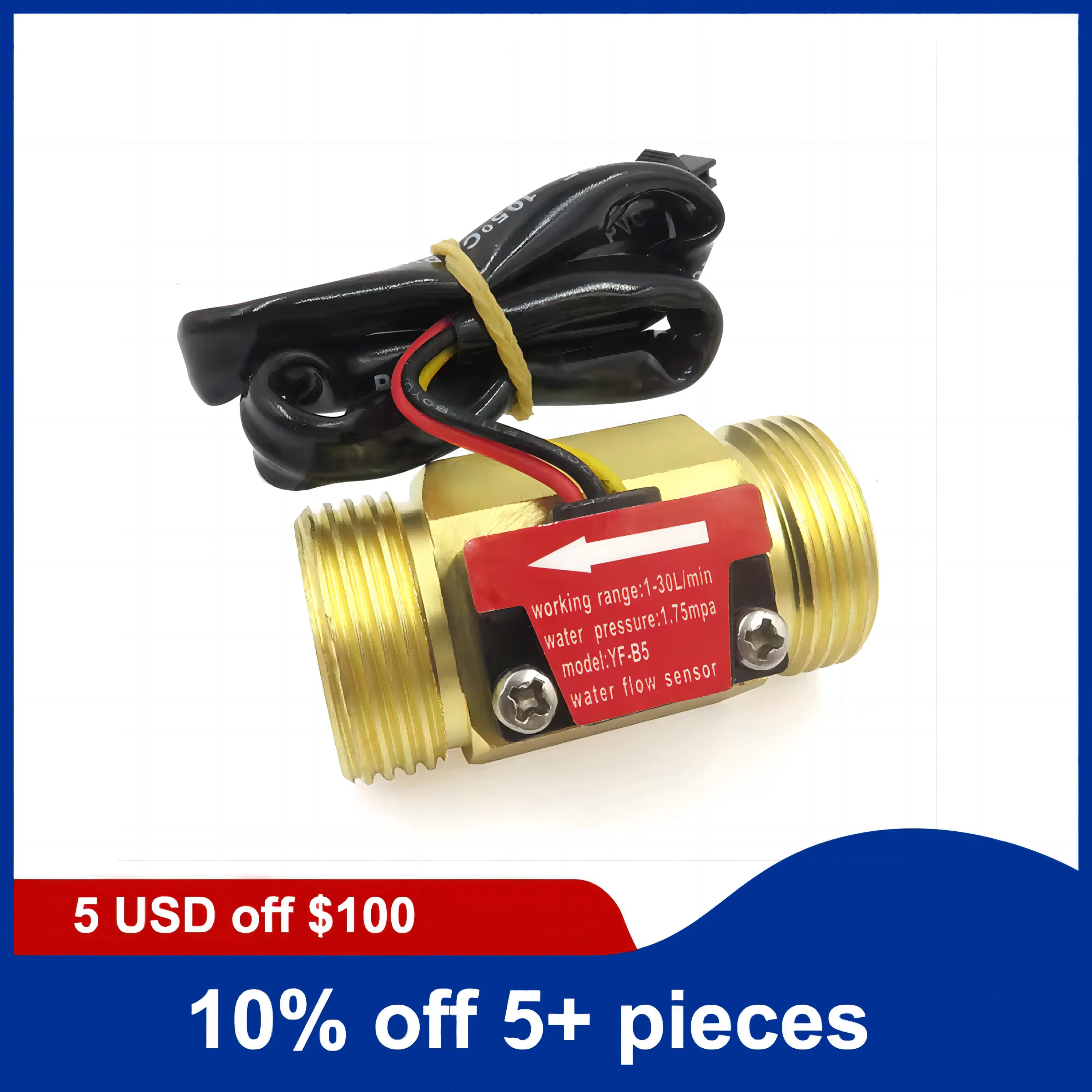 

3/4 inch High Precise Brass Water Flow Sensor Flowmeter Hall Flow Sensor Water Control Liquid Sensor Switch